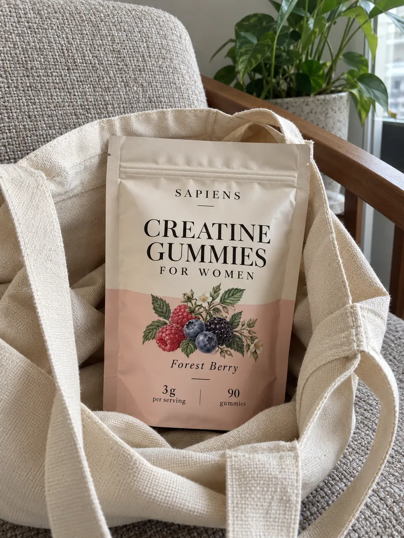 SAPIENS pouch packed in a canvas tote.